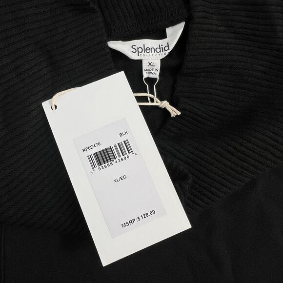 NWT Splendid Supersoft Mock Neck Dress Sweater Dress long sleeve knit Black - Picture 5 of 5